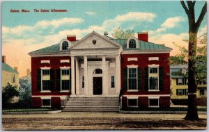 The Salem Athenaeum Massachusetts Front Builkding Landmmark Postcard