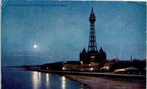 1910s New Brighton by Moonlight Liverpool England Postcard