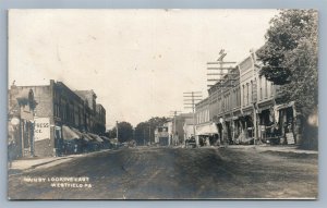 WESTFIELD PA MAIN STREET ANTIQUE REAL PHOTO POSTCARD RPPC