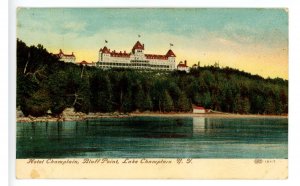 NY - Lake Champlain. Hotel Champlain, Bluff Point