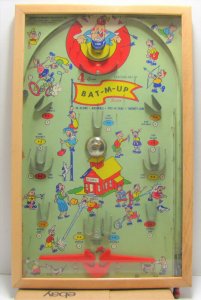 Vintage BAT-M-UP Senior Plays 4 Games Pin Ball Machine in Original Box