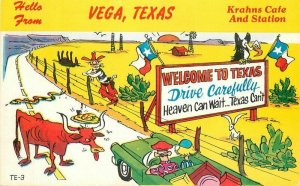 Texas Vega Krahns Cafe Station TE-3 Baxtone artist impression Postcard 22-1137