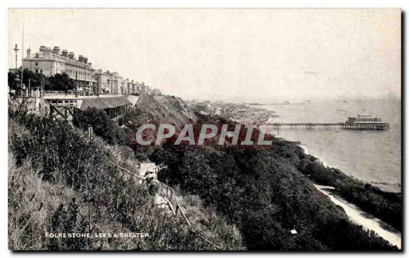 Old Postcard Folkestone Lees Shelter
