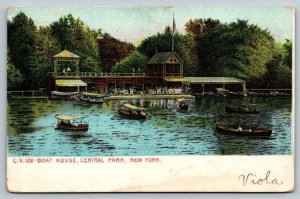 1907  Boat House  Central Park   New York  Postcard