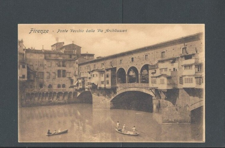 Ca 1910 Florence Italy PonteVecchio Medievel Bridge Master Piece Of Engineering