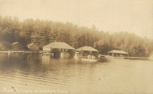 USA Boat Houses Granliden Cove New Hampshire RPPC 05.55