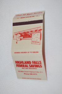 Highland Falls Federal Savings New York 30 Strike Matchbook Cover