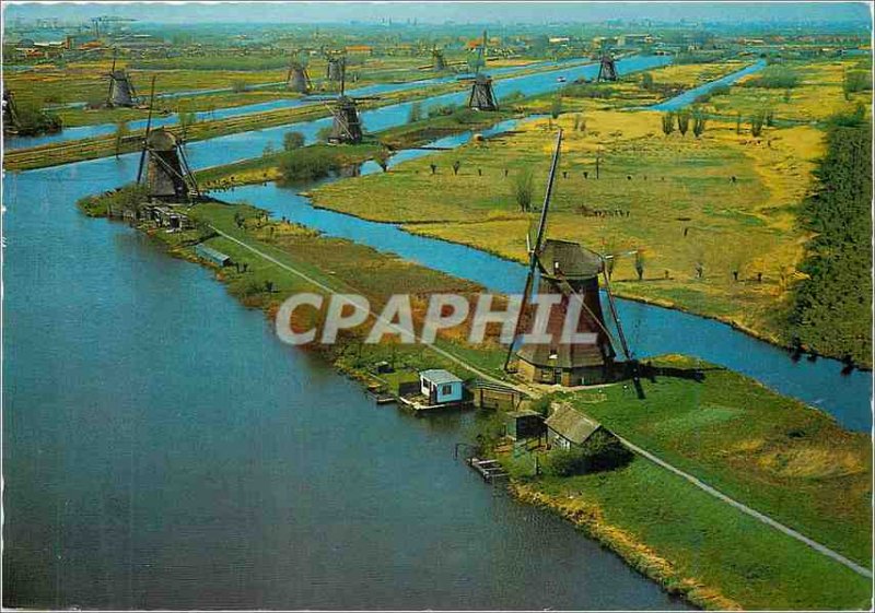 Modern Postcard Panorama Molens Kinderdijk Windmills Wind