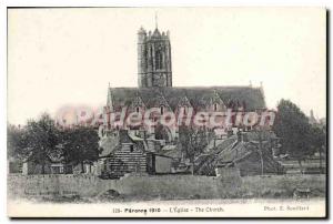 Postcard Old Church Peronne 1910