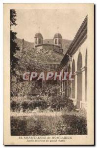 Postcard Old Chartreuse Montrieux Garden inside the large cloister