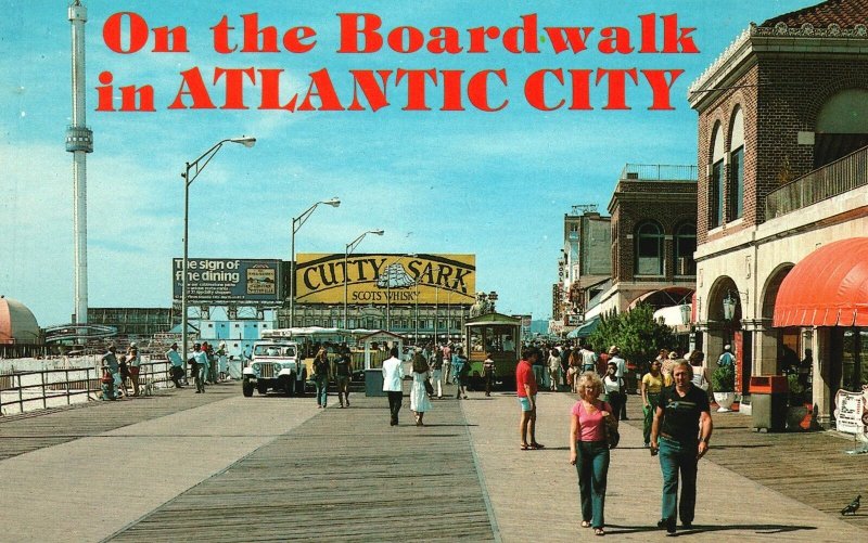 Atlantic City New Jersey, Boardwalk North Carolina Ave Cutty Sark, Postcard