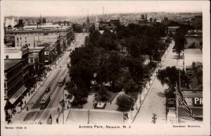 Newark NJ Armonry Park Trolley Trolleys Real Photo Vintage Postcard