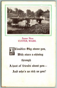 Foot Bridge Scene Near Custer Washington WA  Whatcom Co Unused DB Postcard G13