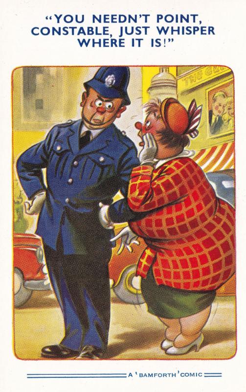 Bamforth Traffic Police Policeman Comic Humour Old Postcard