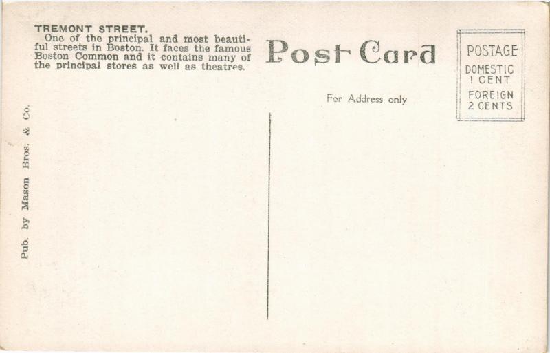 TREMONT STREET BOSTON MASSACHUSETTS