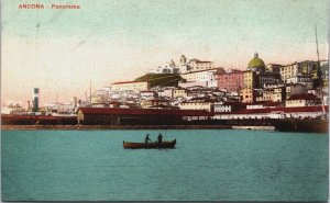 Italy Ancona Panorama Vintage Postcard C188