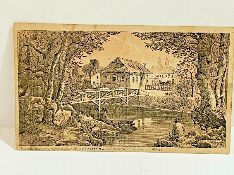 1882 Dr. E C Abbey MD Sexual System Quack Med Puzzle Card Toll Gate 3 Buffalo NY