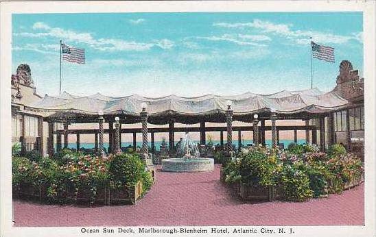 New Jersey Atlantic City Ocean Sun Deck Marlborough Hotel