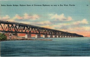 Bridges Postcard Bahia Honda Bridge on Overseas Highway Key West Florida