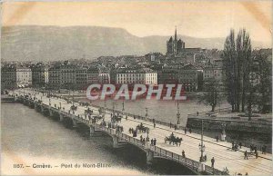 Old Postcard Geneva - Mont-Blanc bridge