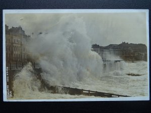 Sussex HASTINGS Rough Sea c1908 RP Postcard