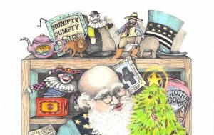 Flying Rabbit Uncle Sam Santa Claus by Jody King Installment 3 Postcards