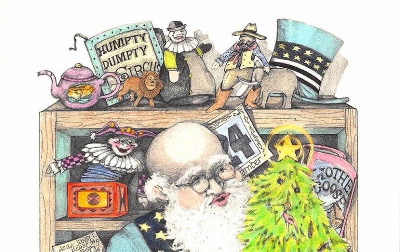 Flying Rabbit Uncle Sam Santa Claus by Jody King Installment 3 Postcards