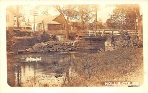 Hollis Center ME Bridge River Real Photo RPPC Postcard