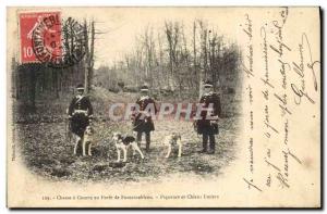 Old Postcard Hunting hounds in a Forest of Fontainebleau Biting dogs and houn...