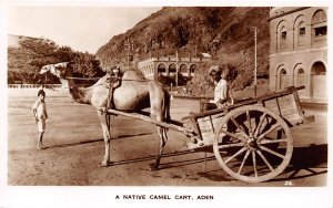 Native Camel Car Aden Yemen RP RPPC real photo postcard