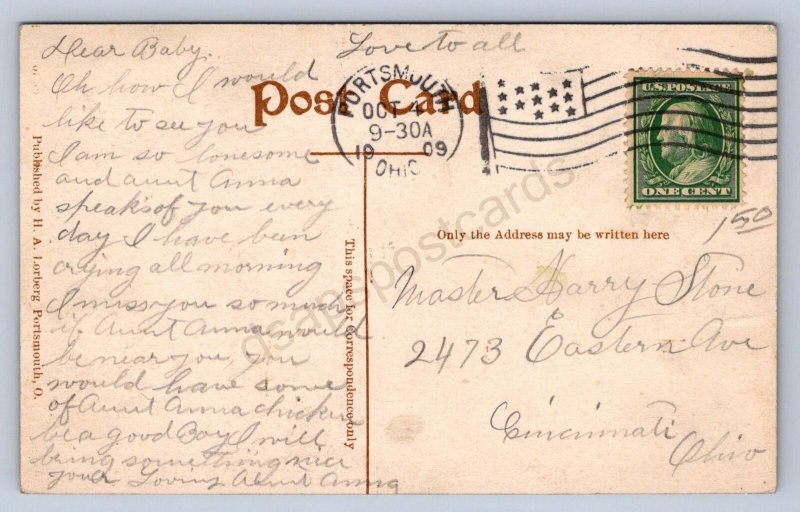 J99/ Portsmouth Ohio Postcard Scioto County c1910 Public Library 461