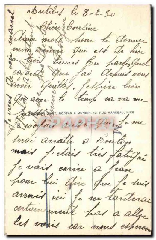 Old Postcard Antibes Vue Generale