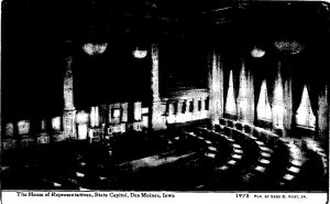 DES MOINES, IA Iowa Capitol HOUSE of REPRESENTATIVES Photoette c1910s  Postcard