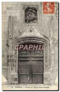 Old Postcard From Joigny Portal & # 39Eglise Saint Thibault