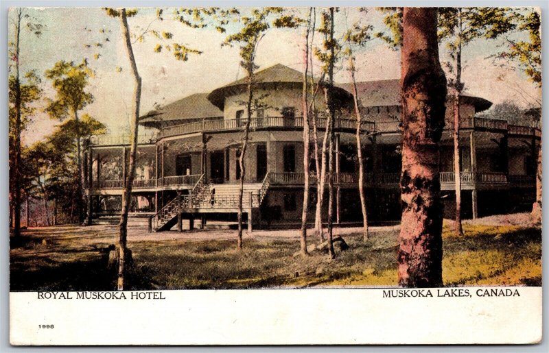 Postcard Muskoka Lakes Ontario c1911 Royal Muskoka Hotel Warwick Destroyed 1952