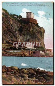 Postcard Italian Old Menton Frontiere Franco L & # 39hotel Miramar and casino...