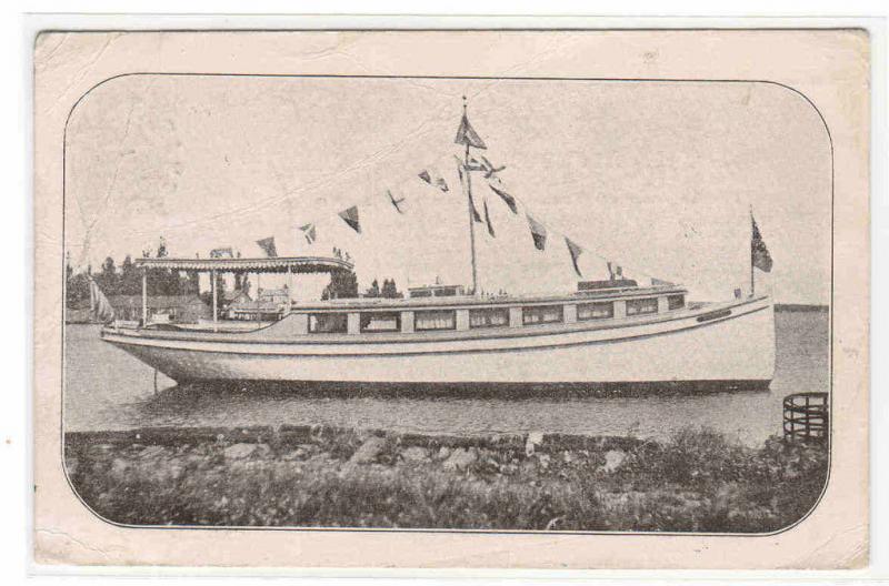 Motor Launch Boat Owls of Milwaukee Wisconsin in Canada postcard