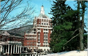 Vintage Hot Springs Virginia The Homestead Resort Winter Snow Postcard 7-89 