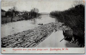 Huntington West Virginia c1910 Postcard Guyandotte River View From Bridge South