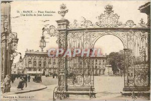 Old Postcard Nancy Place Stanislas A grid Jean Lamour