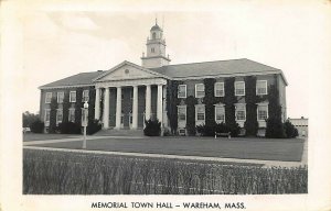 Wareham MA Memorial Town Hall Real Photo Postcard