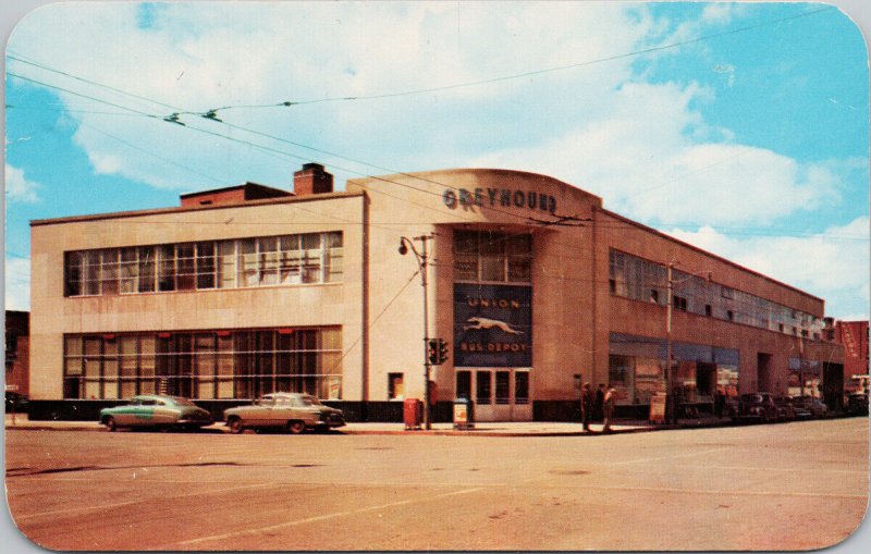 Union Bus Depot Edmonton Alberta AB Greyhound Unused Vintage Postcard H10