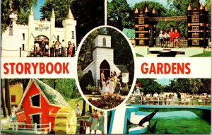 VINTAGE POSTCARD STORYBOOK GARDENS AMUSEMENTS AT LONDON ONTARIO CANADA