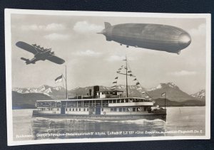 Mint Germany Real Picture Postcard Graf Zeppelin LZ 127 And DOX In Flight