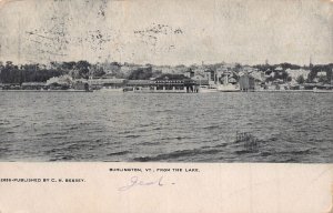 BURLINGTON VERMONT VT~FROM THE LAKE~1905 C H BESSEY PUBLISHED  POSTCARD