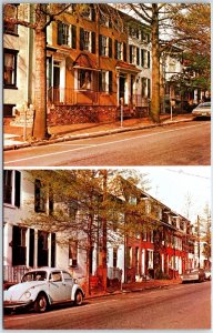 VINTAGE POSTCARD (2) SCENES ON FRONT AND SECOND STREETS MEDIA PENNSYLVANIA 1970s