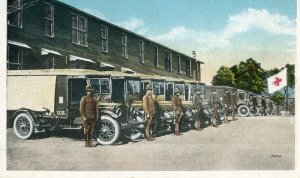 Postcard Early View of Hospital Ambulances in Camp Dodge, MN.    aa6