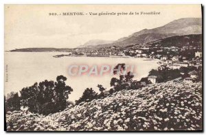 Old Postcard Menton Vue Generale Taking the Border