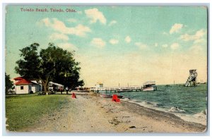 1909 Toledo Beach Harbor Canoe Boats Toledo Ohio OH Posted Vintage Postcard