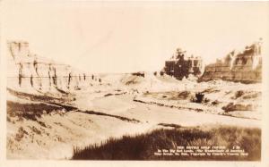 NORTH DAKOTA DEVIL'S GOLF COURSE IN THE BAD LANDS REAL PHOTO POSTCARD c1920s